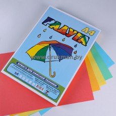 Бумага офисная цветная "Радуга" А4,  80 г/м2, 250 л. - 5 цветов в пачке ( желтый, розовый, голубой, оранжевый, зеленый)